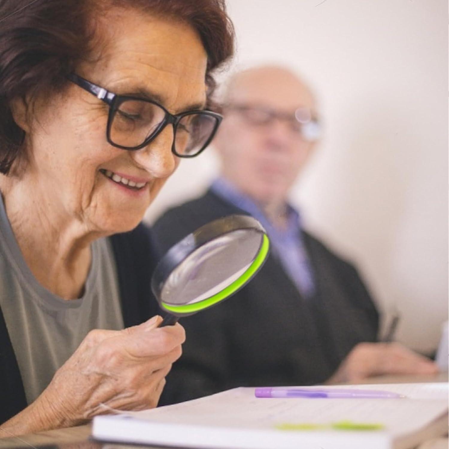 Lupa de Mano ELTVISII 10X Verde 75mm para Lectura y Exploración