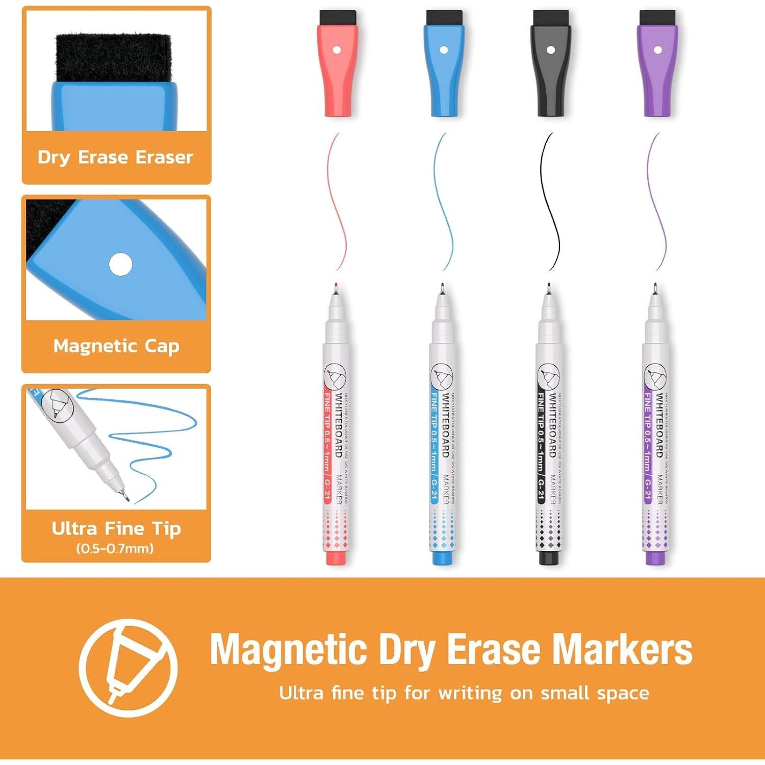 Pizarra Magnética para Nevera HOMiDEK - 5 Hojas 10x25.4cm