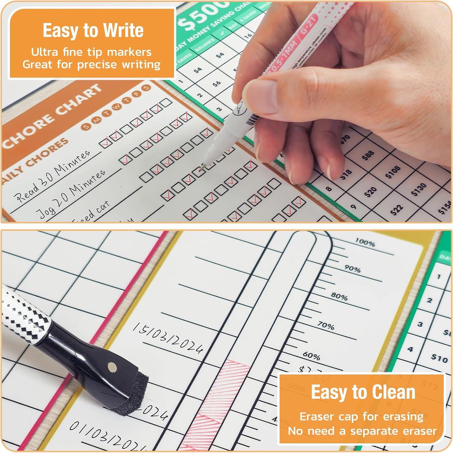 Pizarra Magnética para Nevera HOMiDEK - 5 Hojas 10x25.4cm