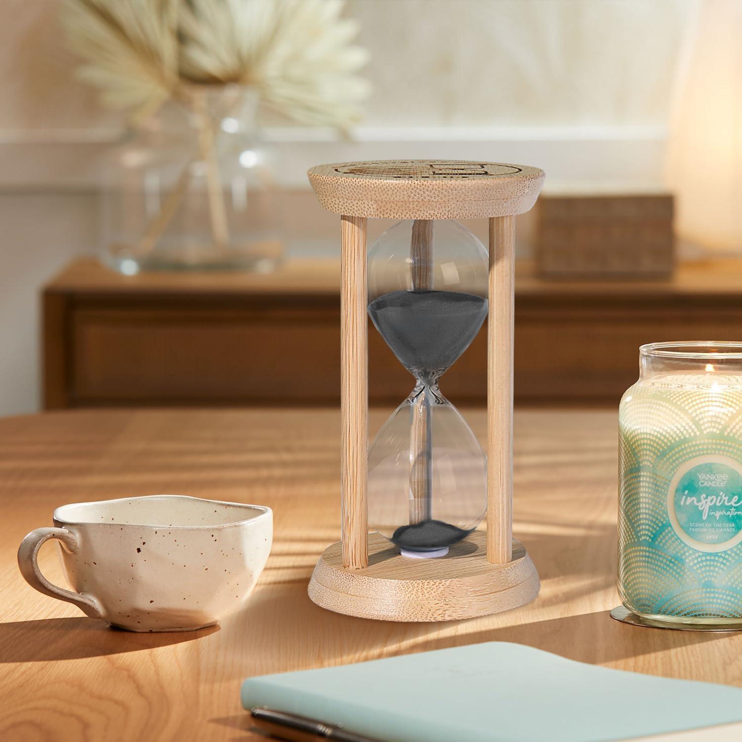 Reloj de Arena de Madera SuLiao 60 Minutos Negro Decorativo