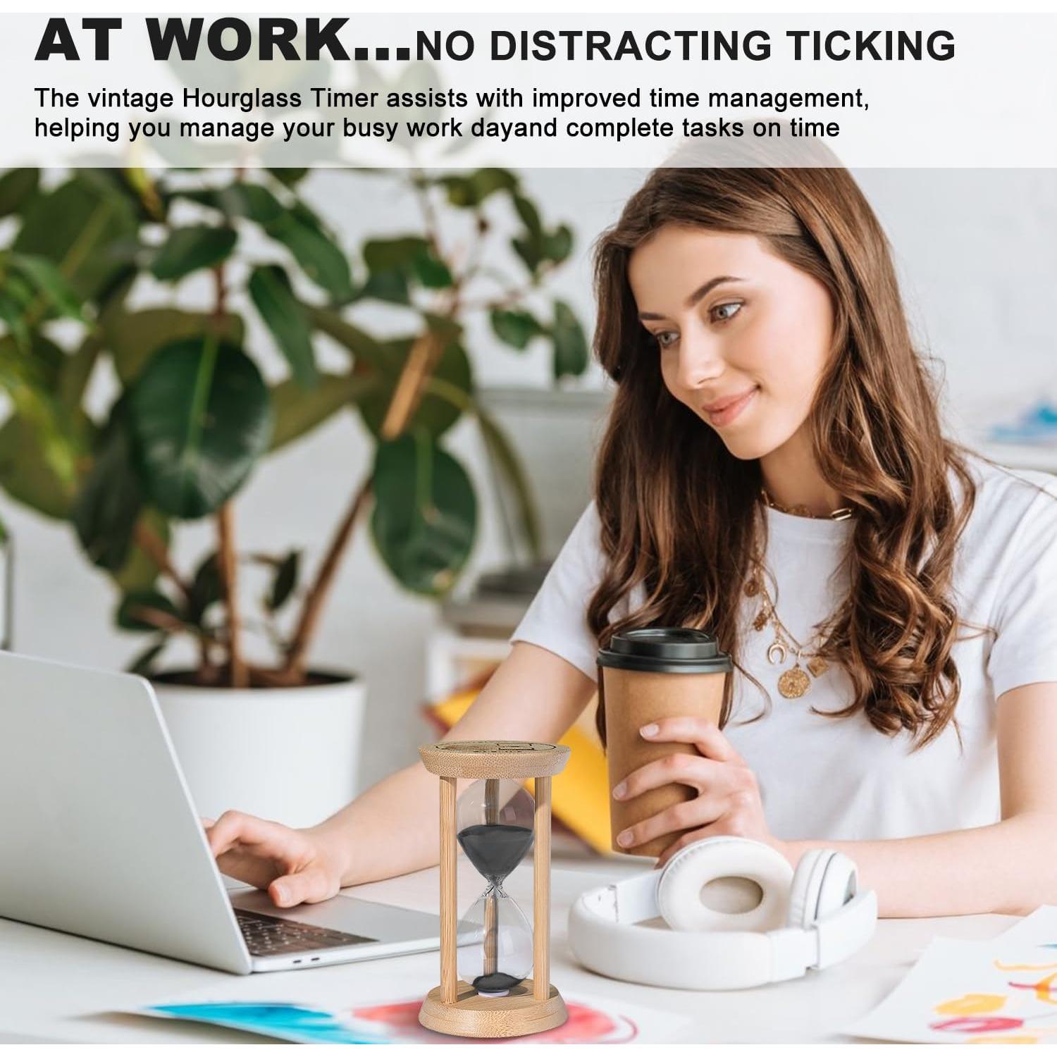 Reloj de Arena de Madera SuLiao 60 Minutos Negro Decorativo