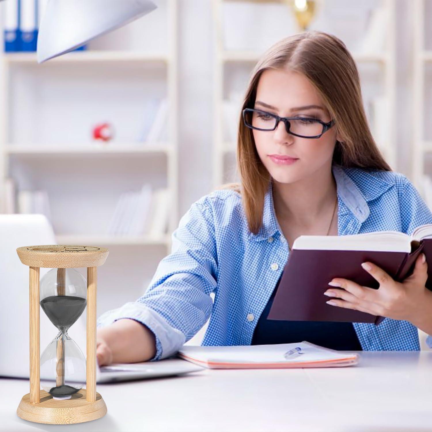 Reloj de Arena de Madera SuLiao 60 Minutos Negro Decorativo