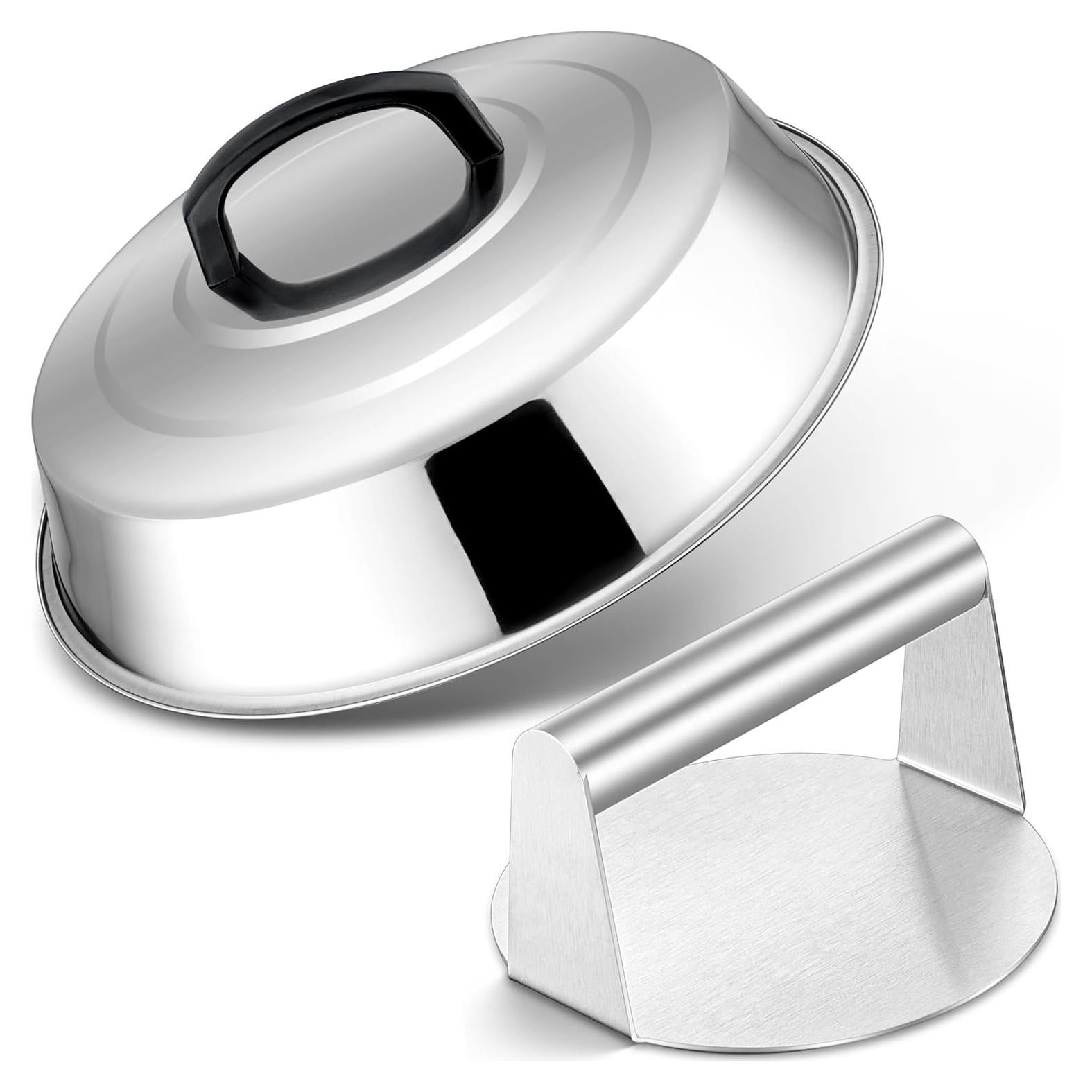 Set de Tapa y Prensa de Acero Inoxidable HaSteeL 30.48cm y 13.97cm