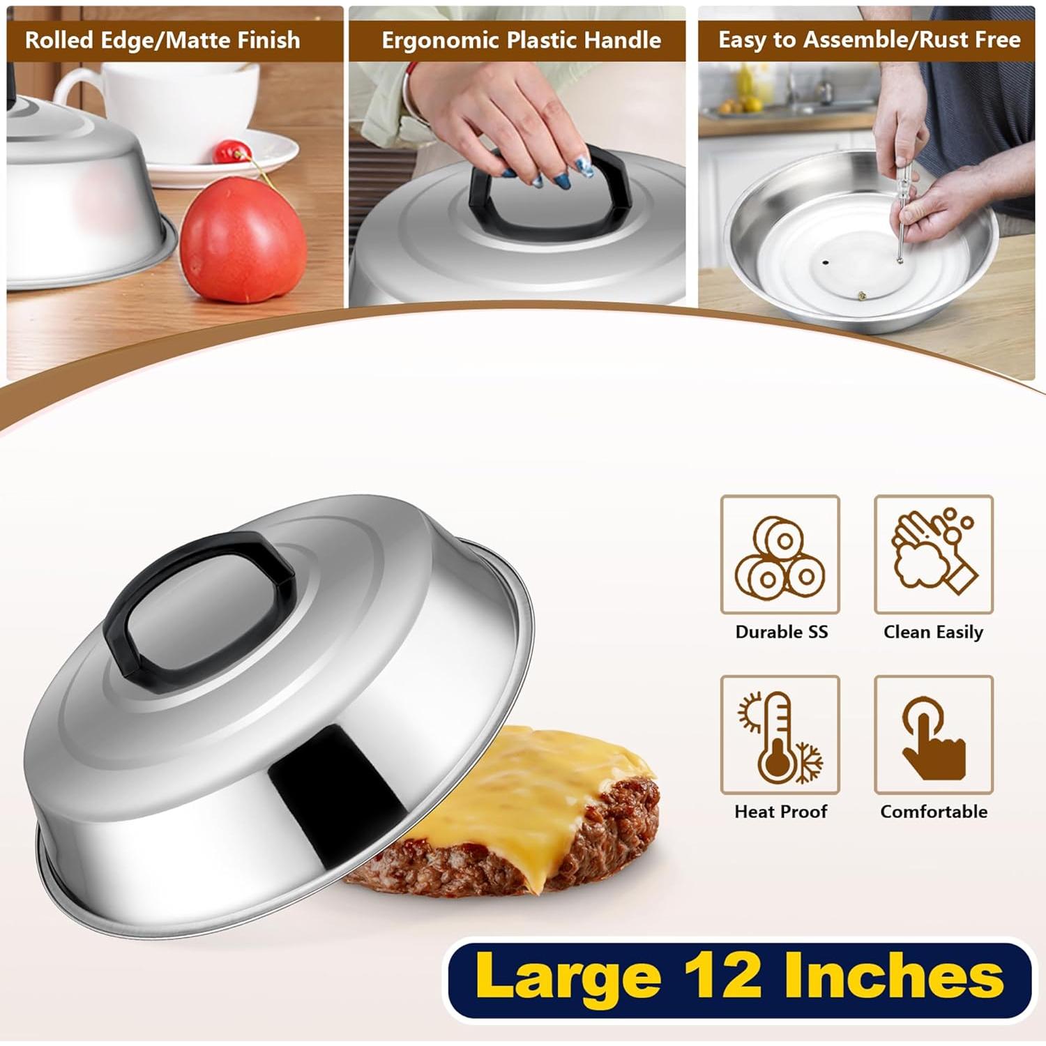 Set de Tapa y Prensa de Acero Inoxidable HaSteeL 30.48cm y 13.97cm