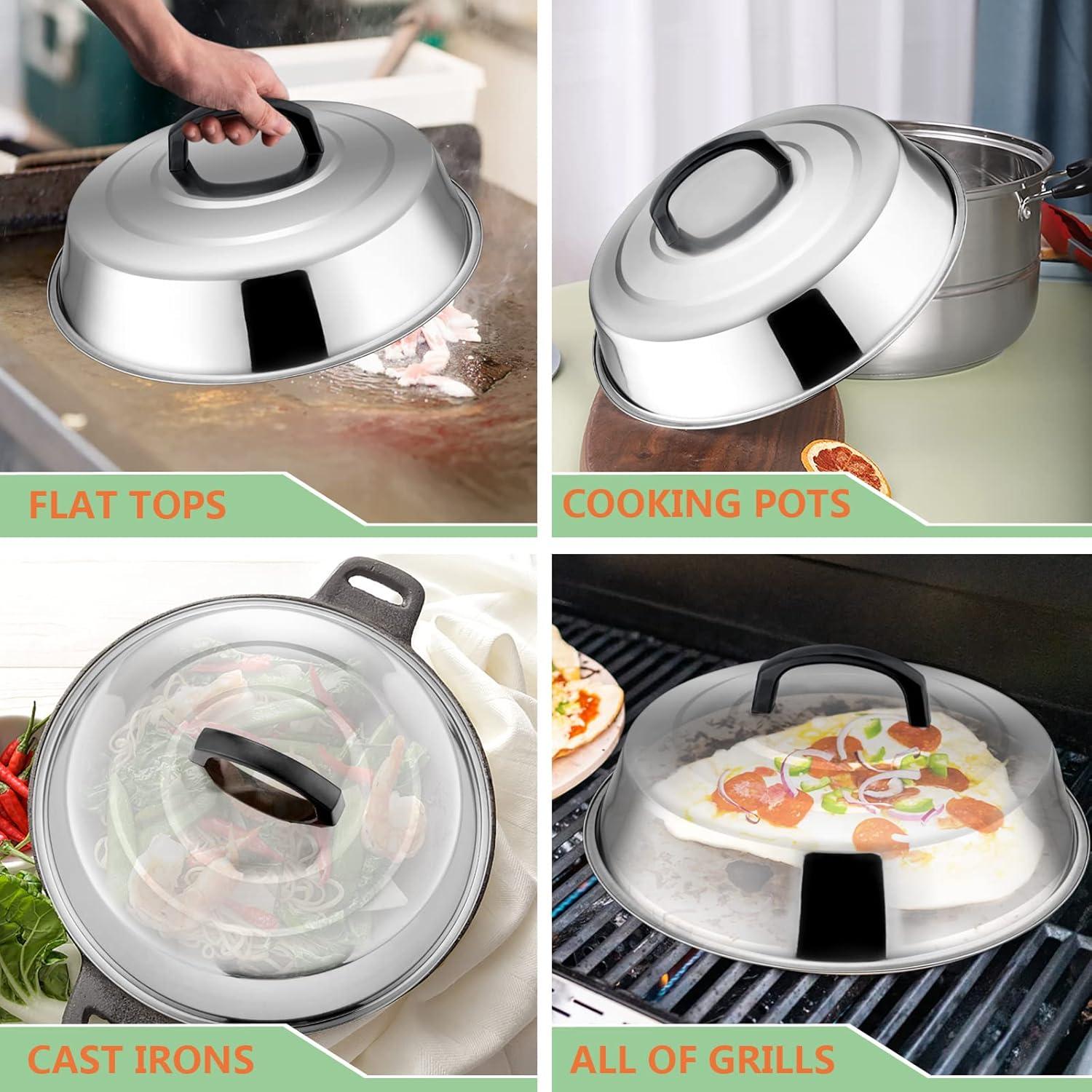 Set de Tapa y Prensa de Acero Inoxidable HaSteeL 30.48cm y 13.97cm