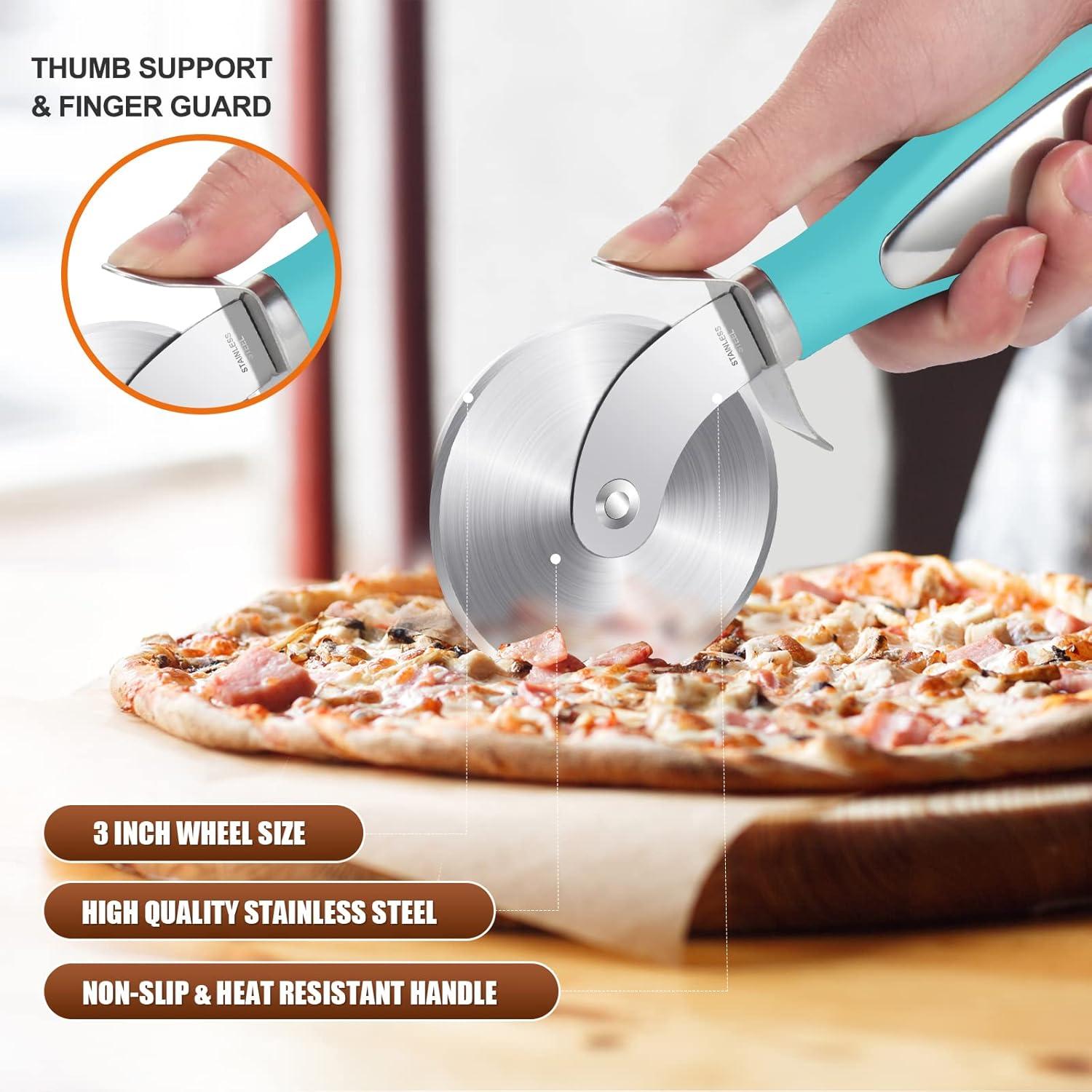 Cortador de Pizza SCHVUBENR Acero Inoxidable Ultra Afilado Azul