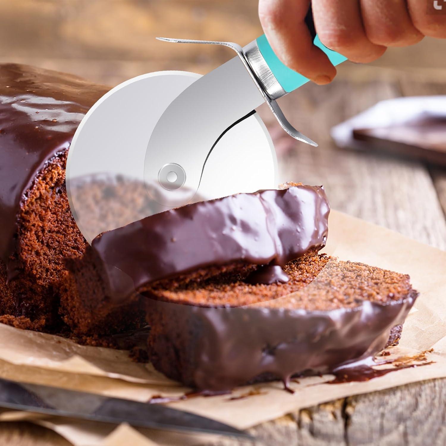 Cortador de Pizza SCHVUBENR Acero Inoxidable Ultra Afilado Azul