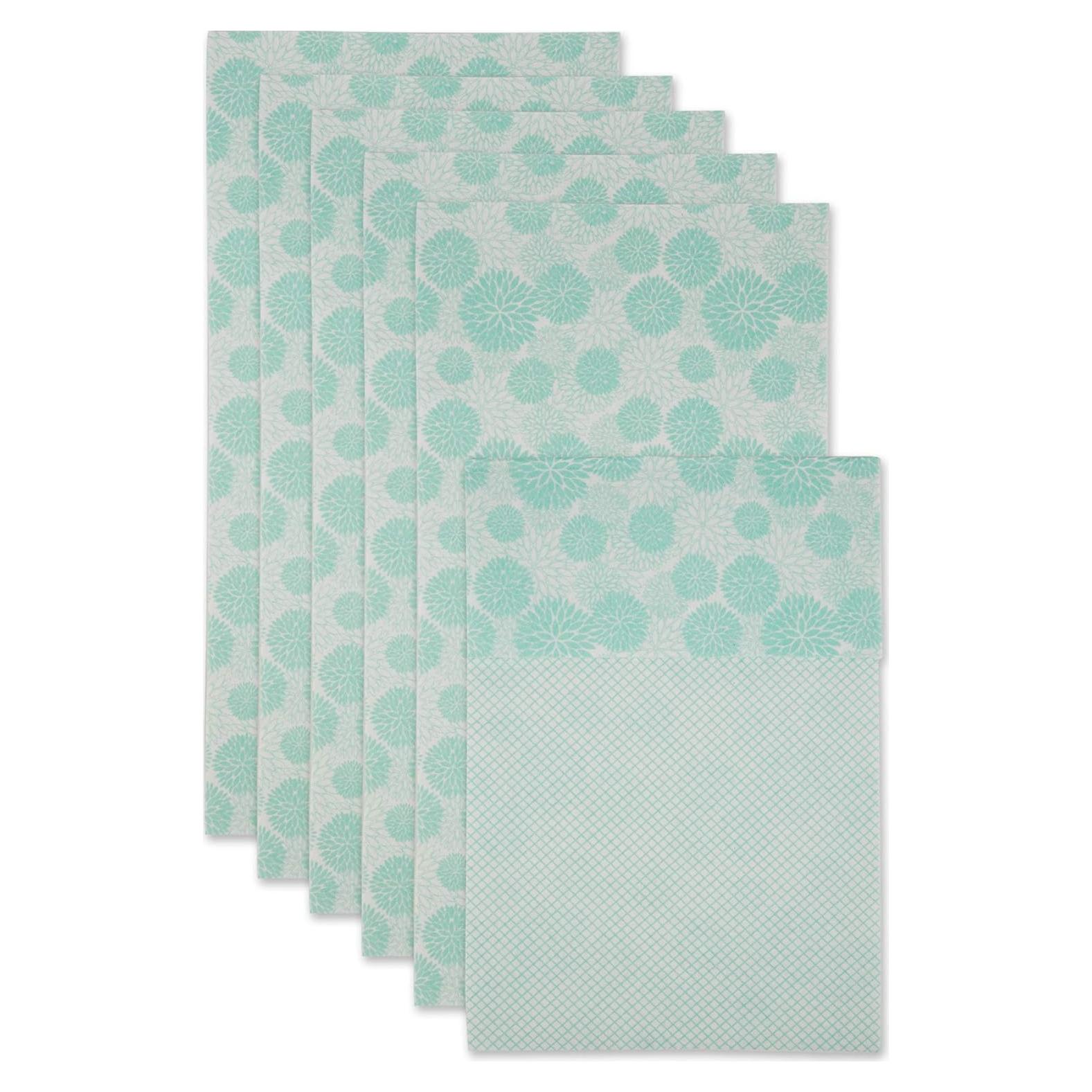 Forros para Refrigerador DII No Adhesivos 30.5x61 cm Aqua Dahlia 6 Pzas