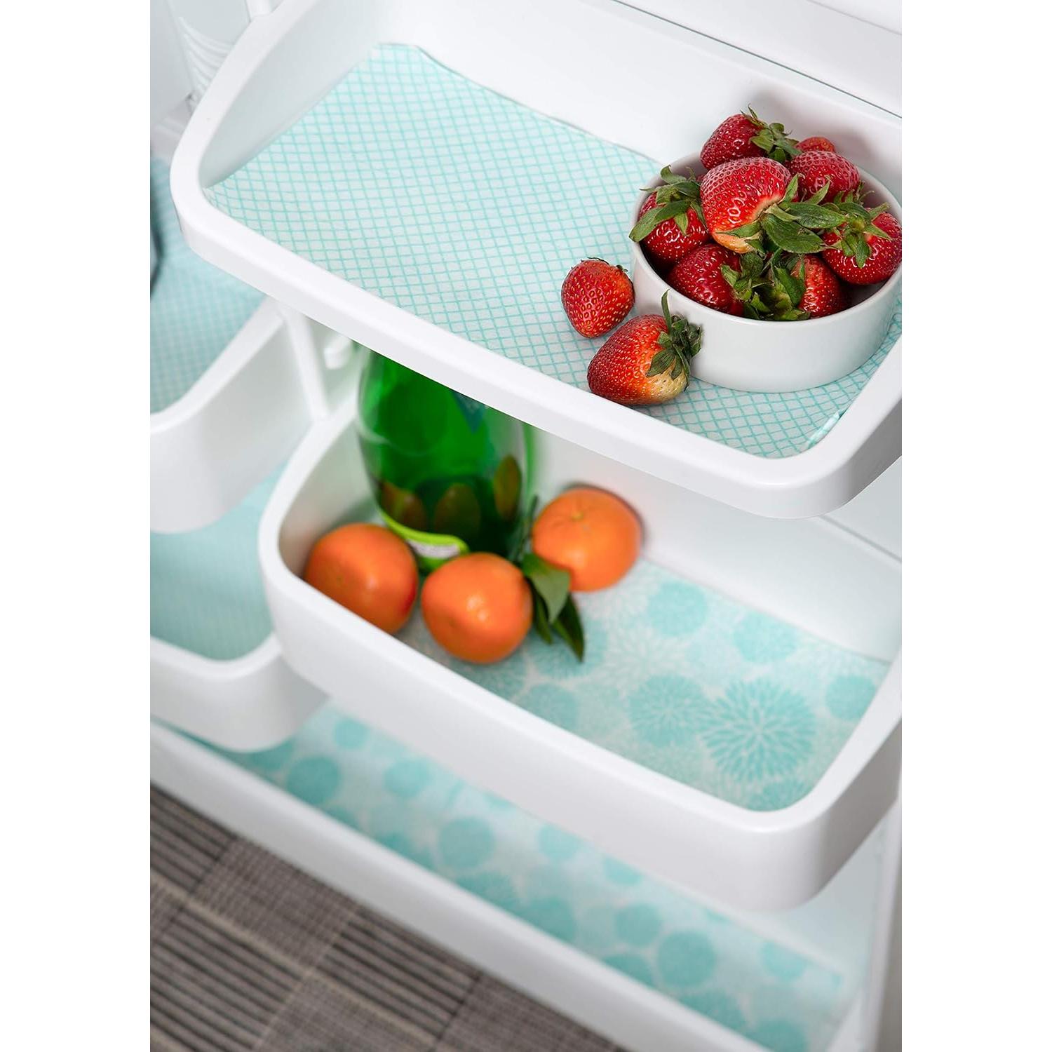 Forros para Refrigerador DII No Adhesivos 30.5x61 cm Aqua Dahlia 6 Pzas