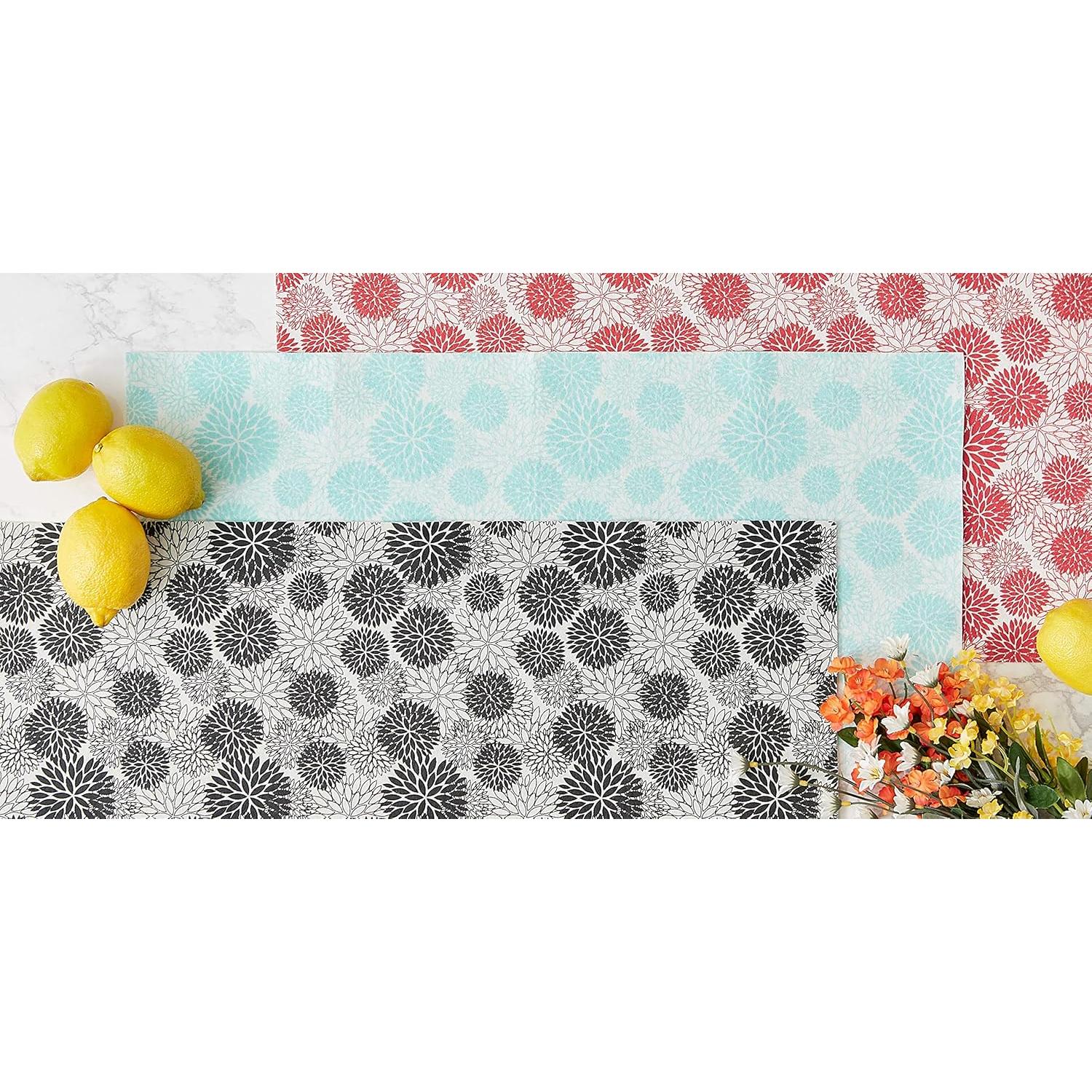 Forros para Refrigerador DII No Adhesivos 30.5x61 cm Aqua Dahlia 6 Pzas