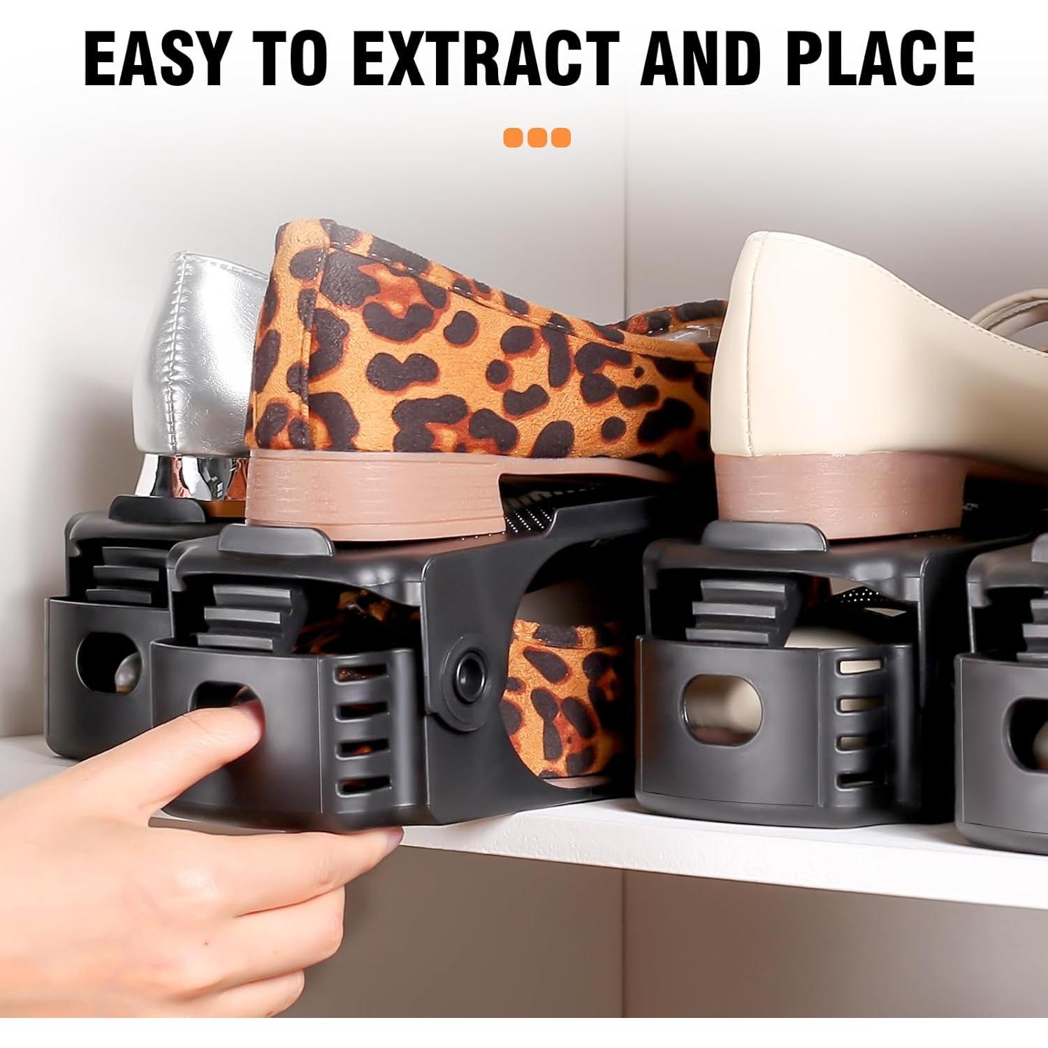 Organizador de Zapatos TOPNEW Doble Capa 20 Paquetes Negro