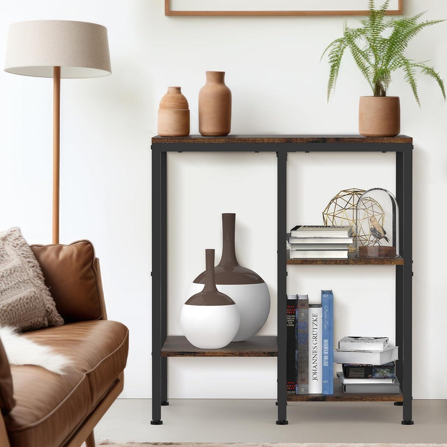 Estante de Cocina OGEMXU Ajustable 4 Niveles Marrón Rústico