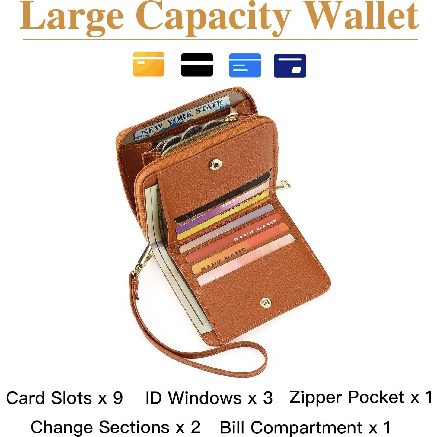 Cartera Pequeña GOIACII para Mujeres con Bloqueo RFID Cuero Vegano