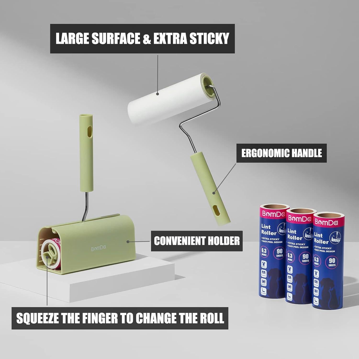 Rodillo Quitapelusas Extra Pegajoso 270 Hojas 16 cm