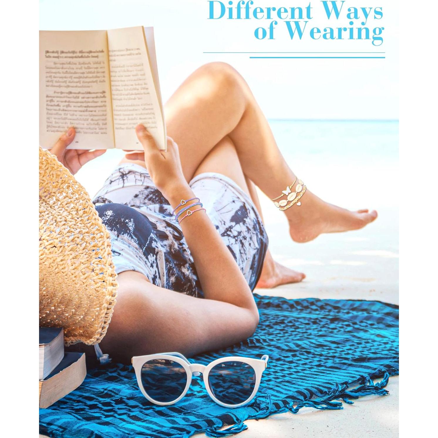 Pulseras de Olas Hicarer - 21 Piezas Ajustables Impermeables