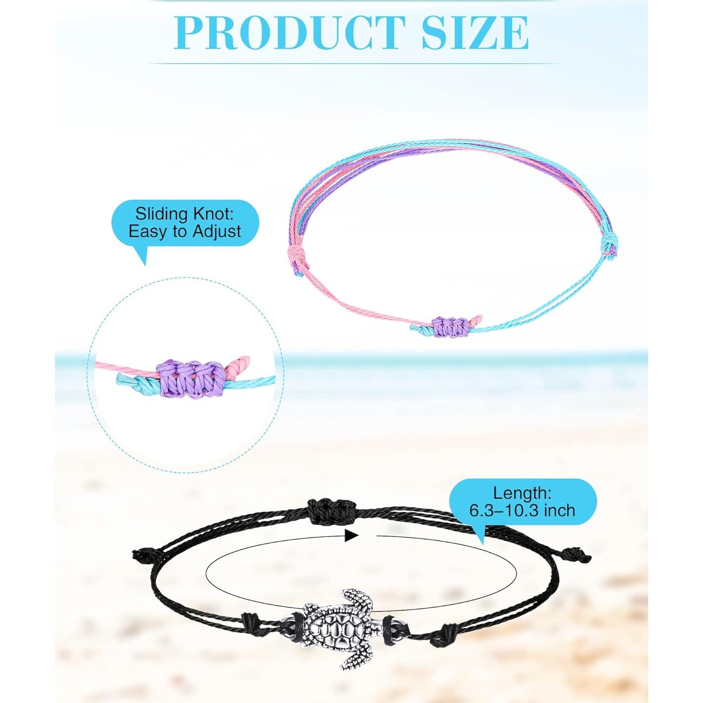 Pulseras de Olas Hicarer - 21 Piezas Ajustables Impermeables