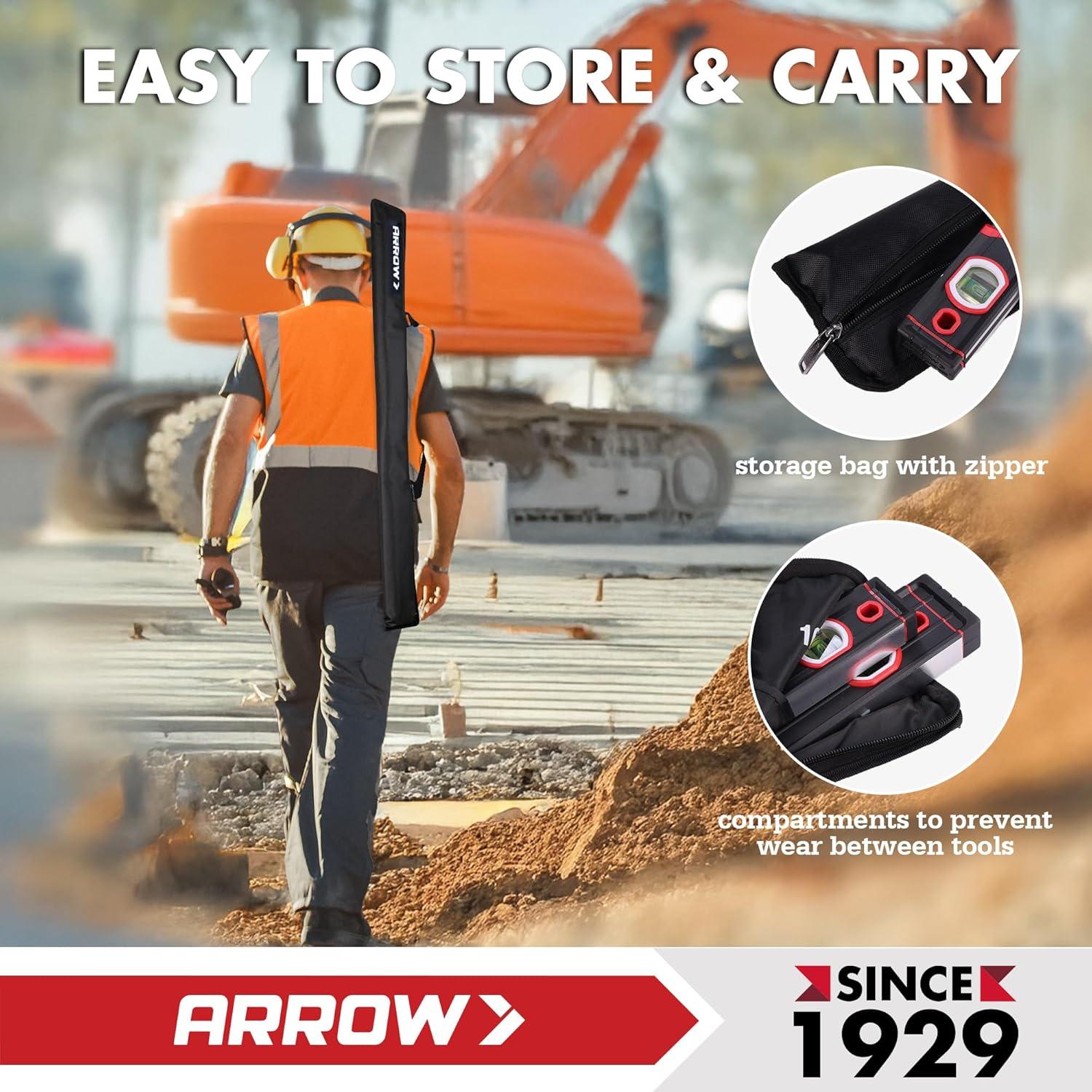 Juego de Niveles de Aluminio 3 Piezas ARROW 9" 16" 48"