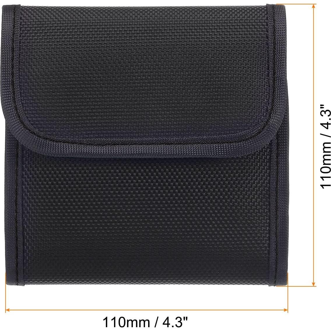 Funda de Filtro de Lente PATIKIL 3 Bolsillos 82mm Negra