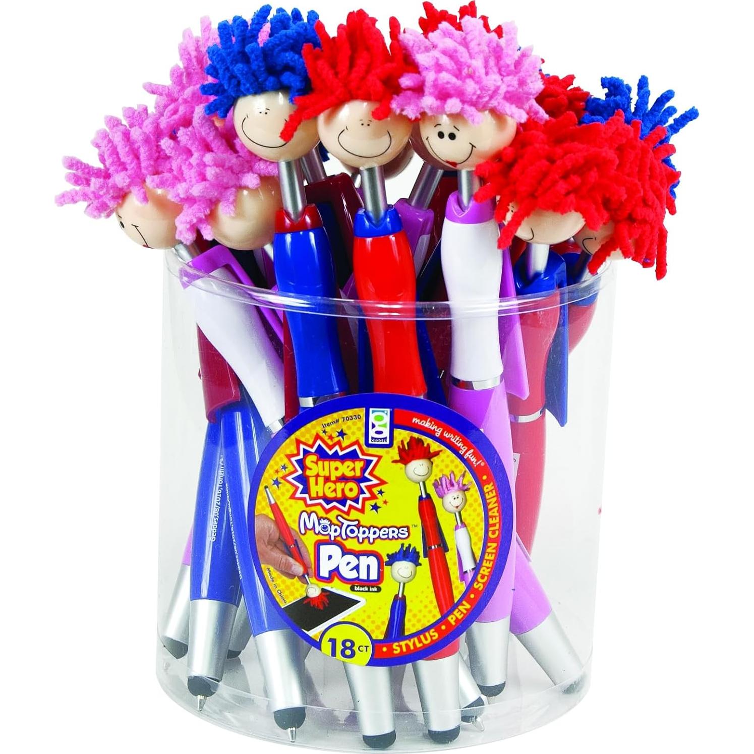 Juego de bolígrafos y stylus Geddes 18 unidades MOP colores