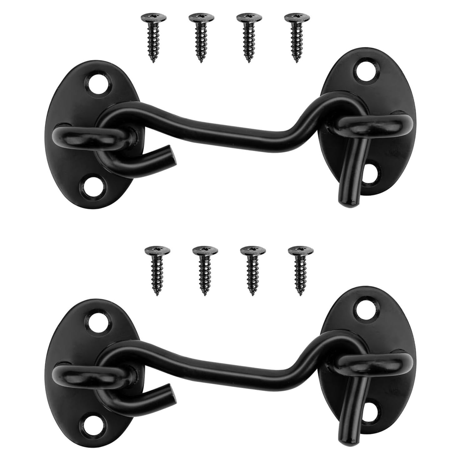 Cierre de Gancho y Ojo Tsinc 3" Negro Acero Inoxidable