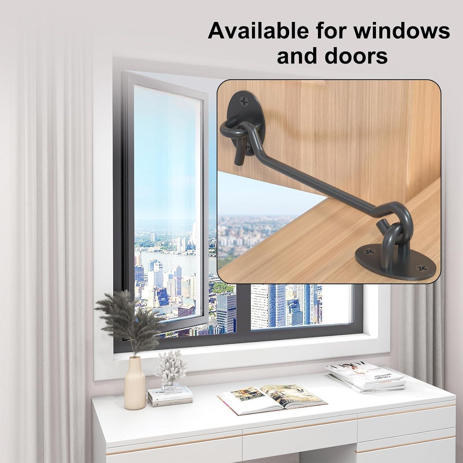 Cierre de Gancho y Ojo Tsinc 3" Negro Acero Inoxidable