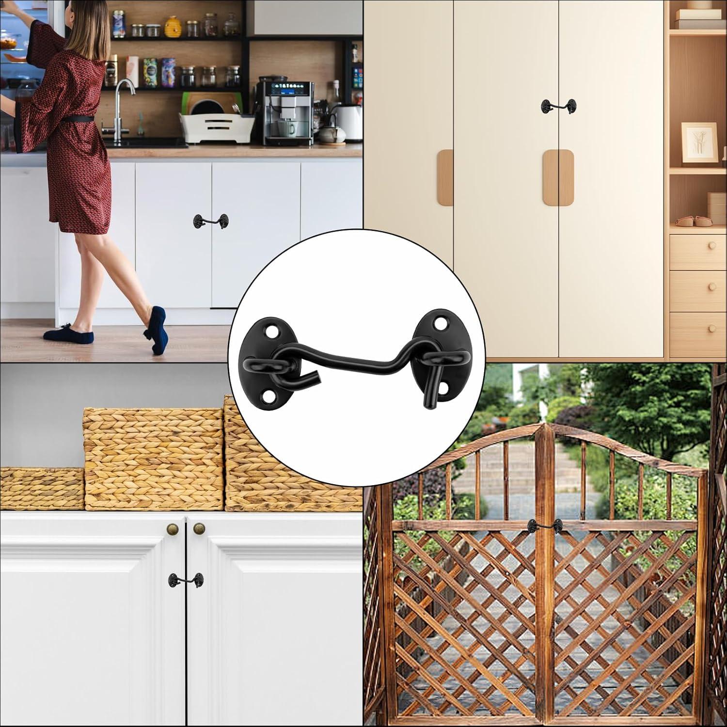 Cierre de Gancho y Ojo Tsinc 3" Negro Acero Inoxidable