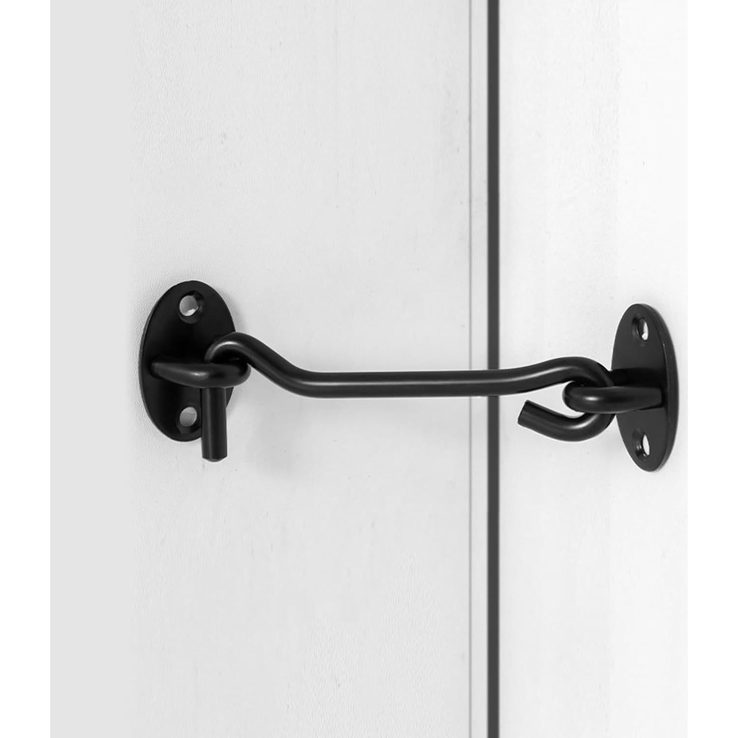 Cierre de Gancho y Ojo Tsinc 3" Negro Acero Inoxidable