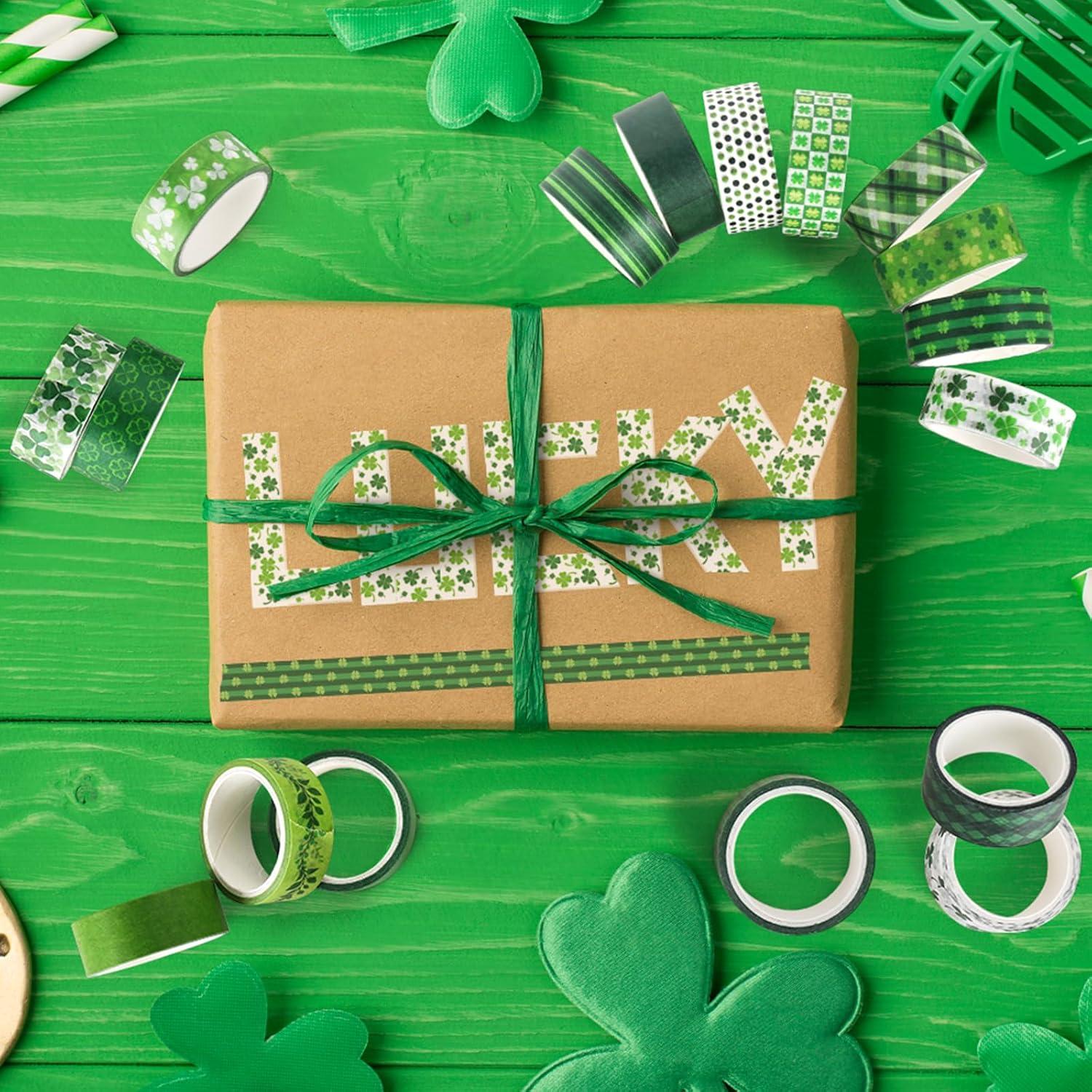 Juego de 20 Rollos de Cinta Washi Verde Abilat 1.5cm x 5m