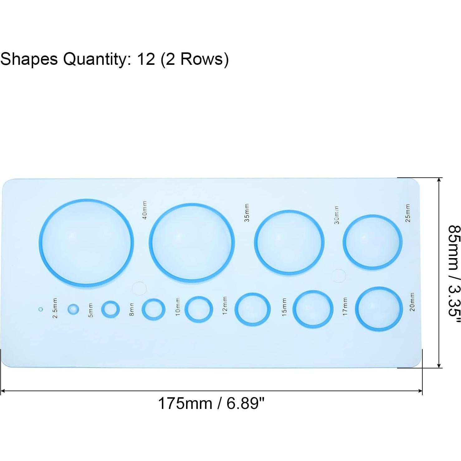 Molde de Quilling PATIKIL 12 Formas 3D Azul 18x10 cm
