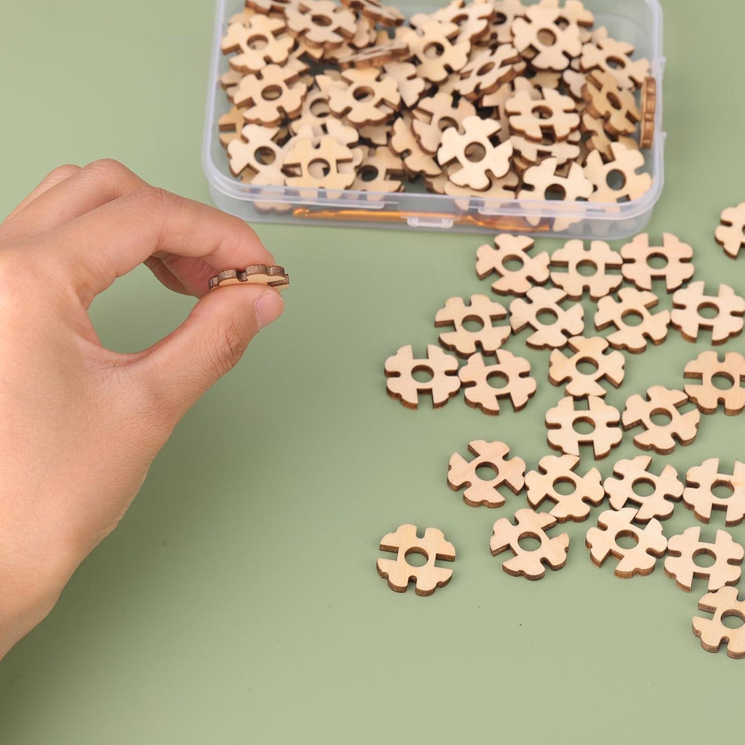 Botones de Pom Pom de Madera YeyeCyrilze 100 Pcs 2cm