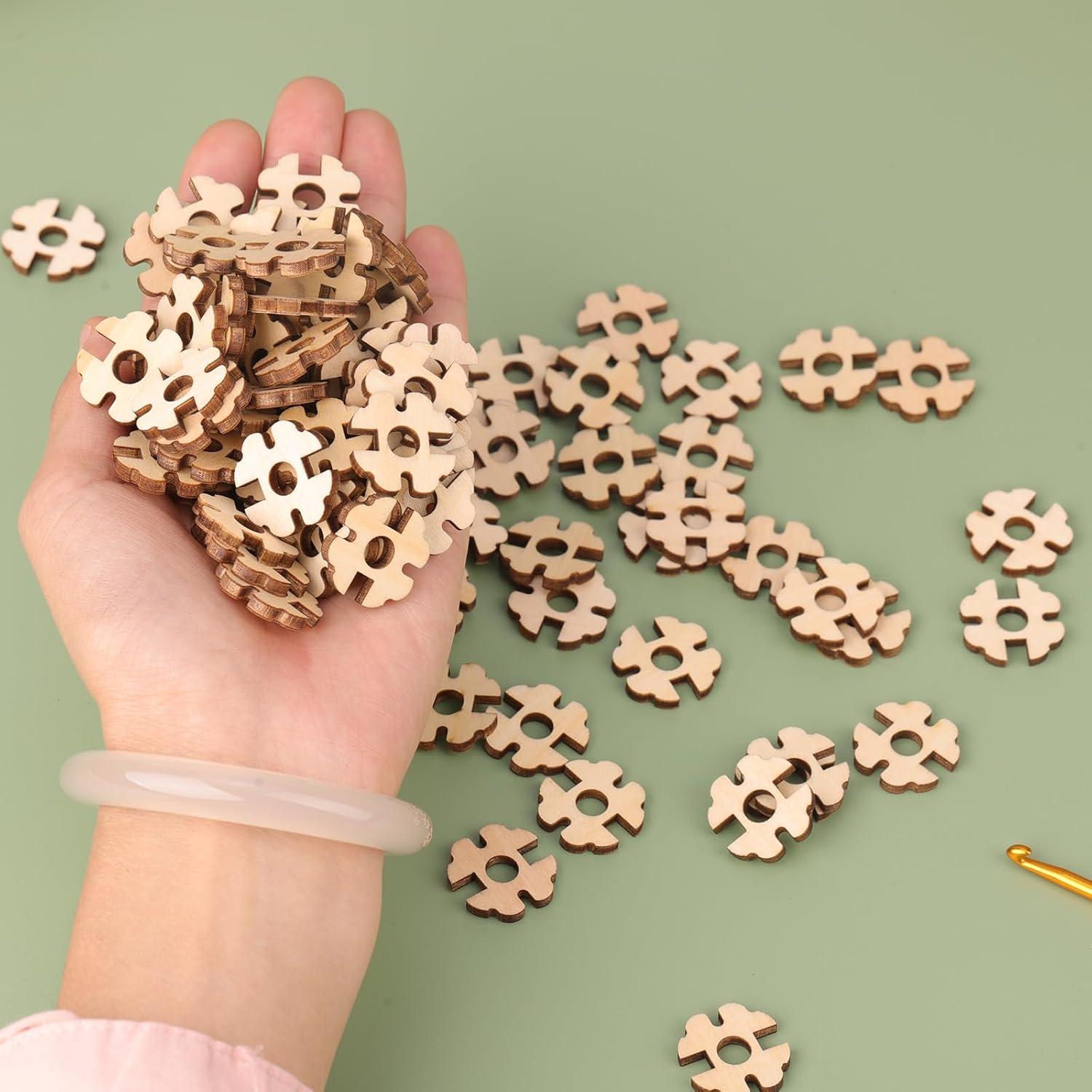 Botones de Pom Pom de Madera YeyeCyrilze 100 Pcs 2cm