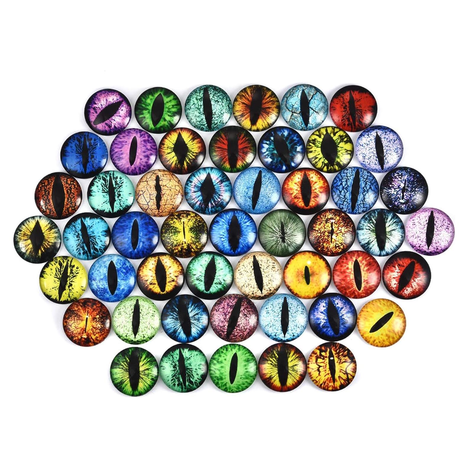 DROLE 100 Pcs Cabochones de Ojos de Vidrio 12mm para Manualidades