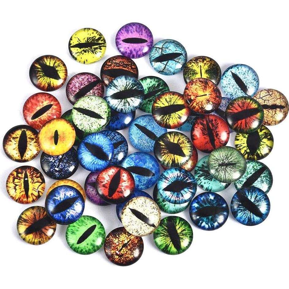DROLE 100 Pcs Cabochones de Ojos de Vidrio 12mm para Manualidades