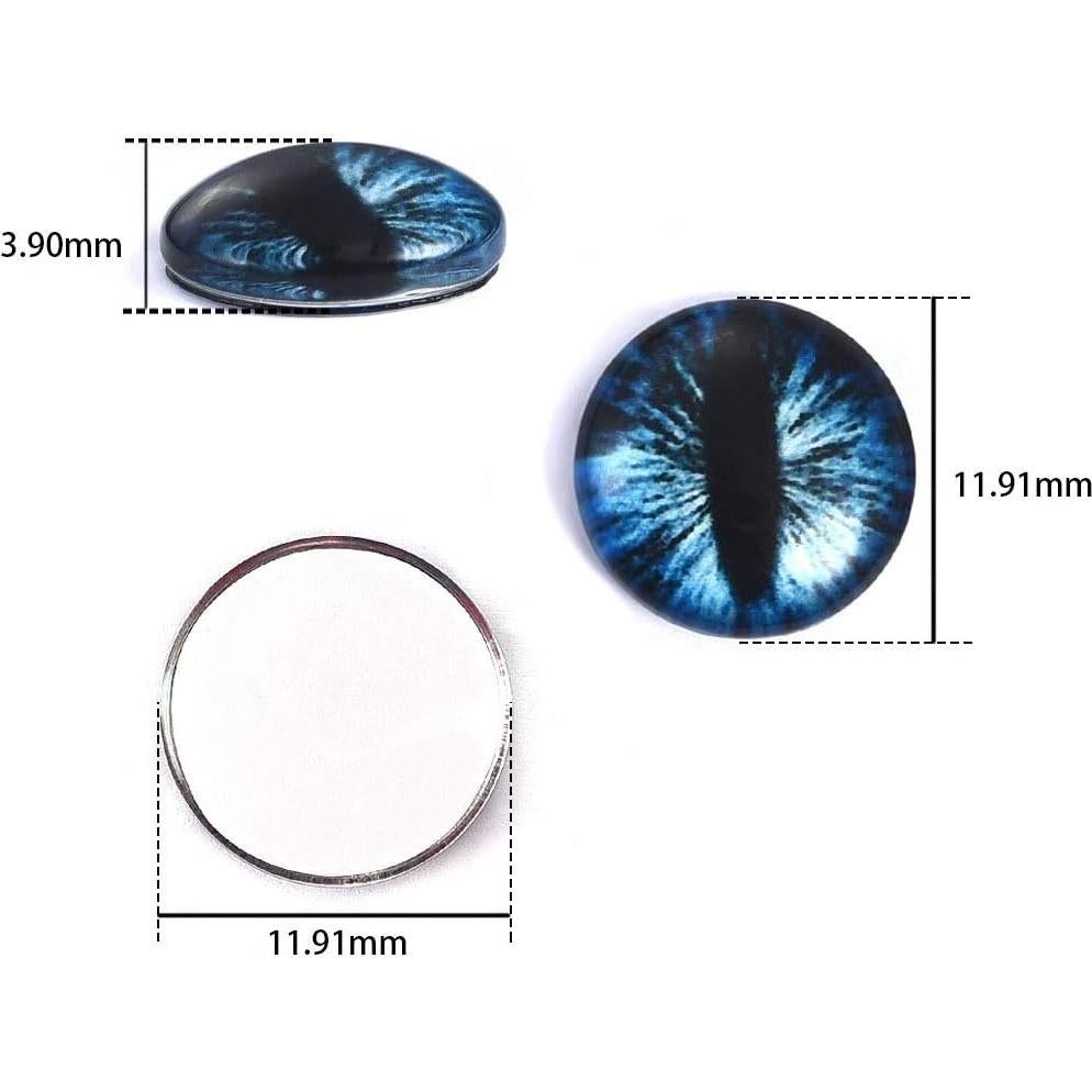 DROLE 100 Pcs Cabochones de Ojos de Vidrio 12mm para Manualidades