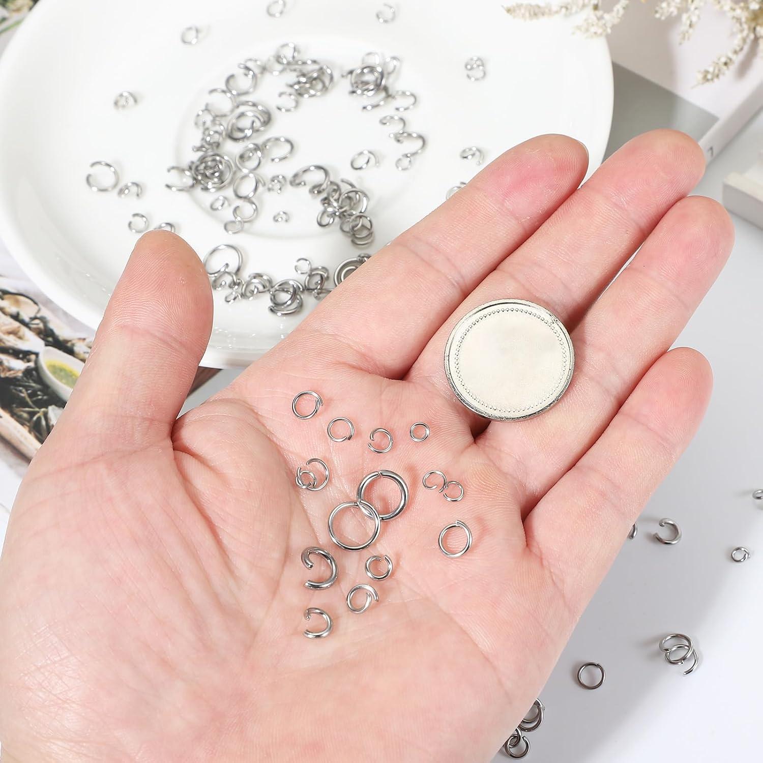 350 Anillas Abiertas Acero Inoxidable 4mm uxcell para Joyería