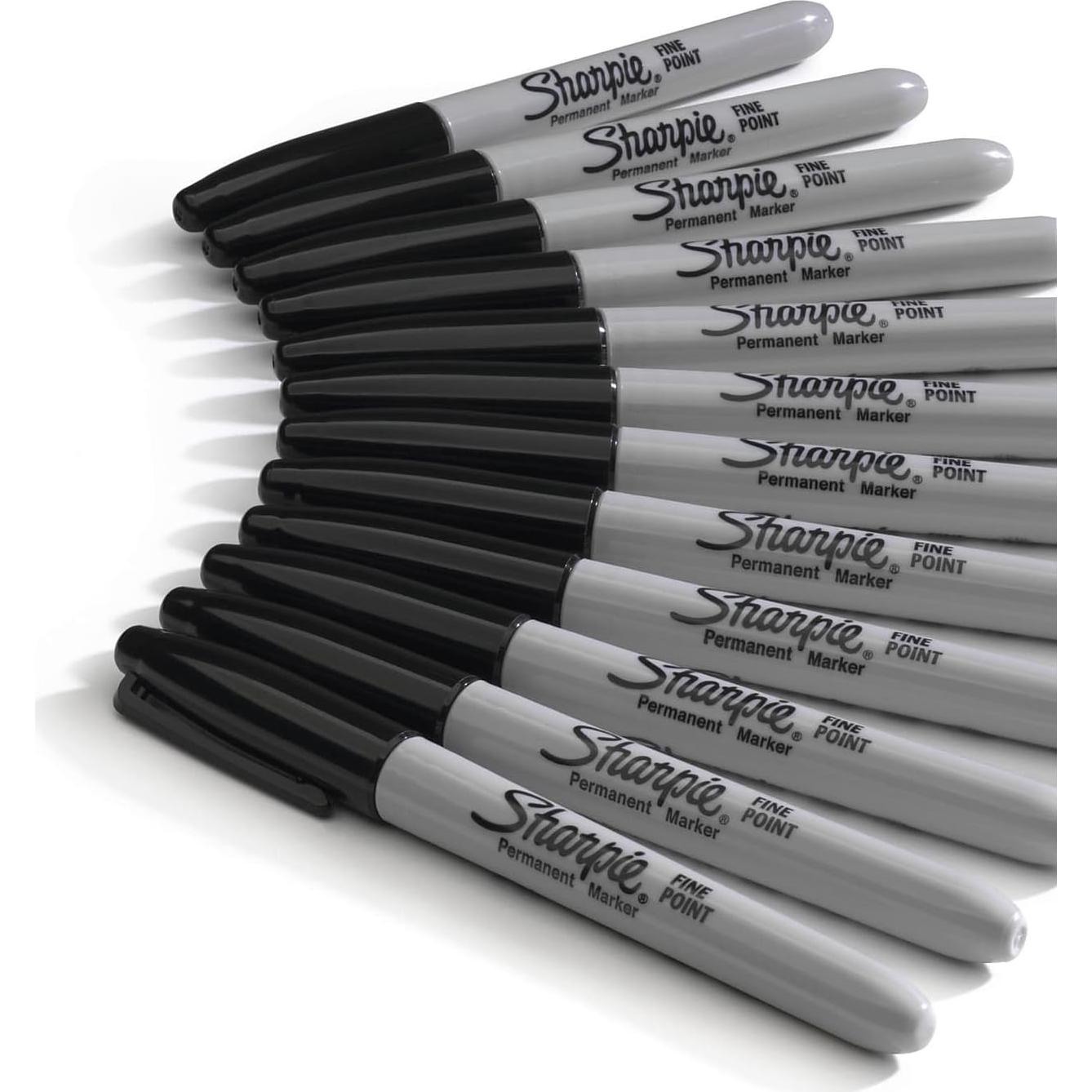 Marcadores Permanentes Sharpie Negro Punta Fina 12 Unidades