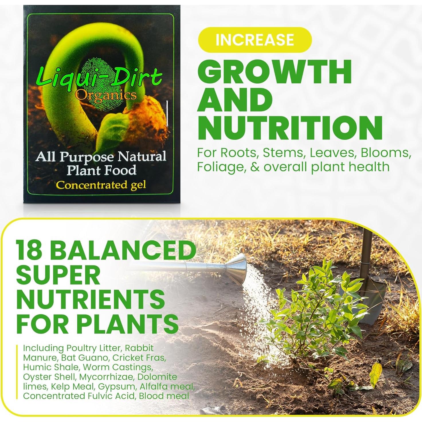 Fertilizante Orgánico Liqui-Dirt 1 Galón para Plantas de Interior