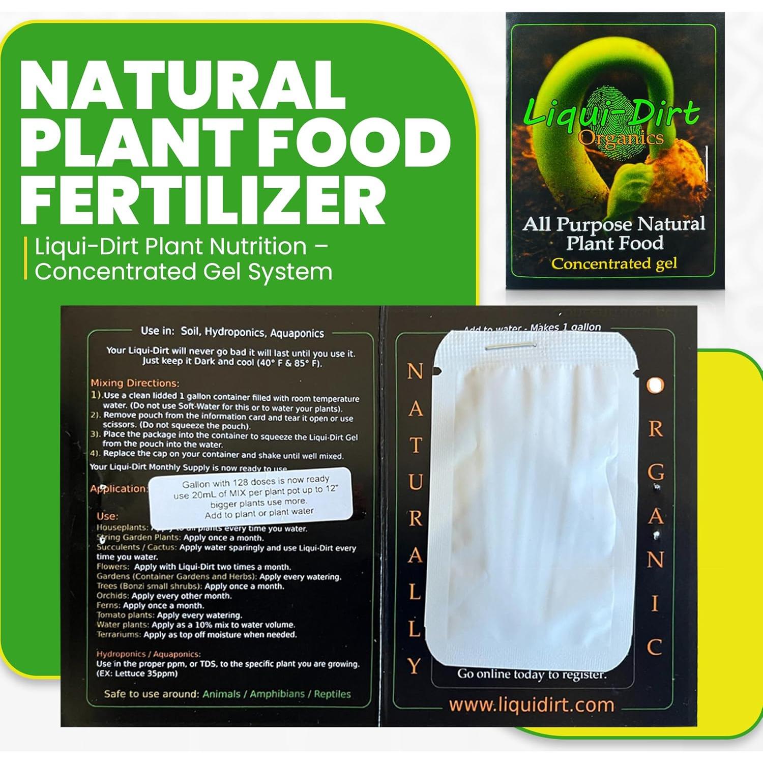 Fertilizante Orgánico Liqui-Dirt 1 Galón para Plantas de Interior