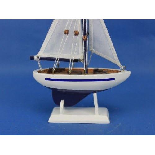 Barco de Madera Modelo Pacific Sailer Azul 22.86 cm Hampton Nautical