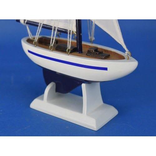 Barco de Madera Modelo Pacific Sailer Azul 22.86 cm Hampton Nautical