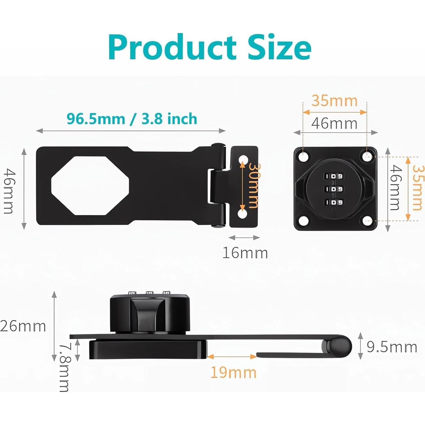 Cerradura de Combinación Sin Llave Enwomaty para Puertas Plegables