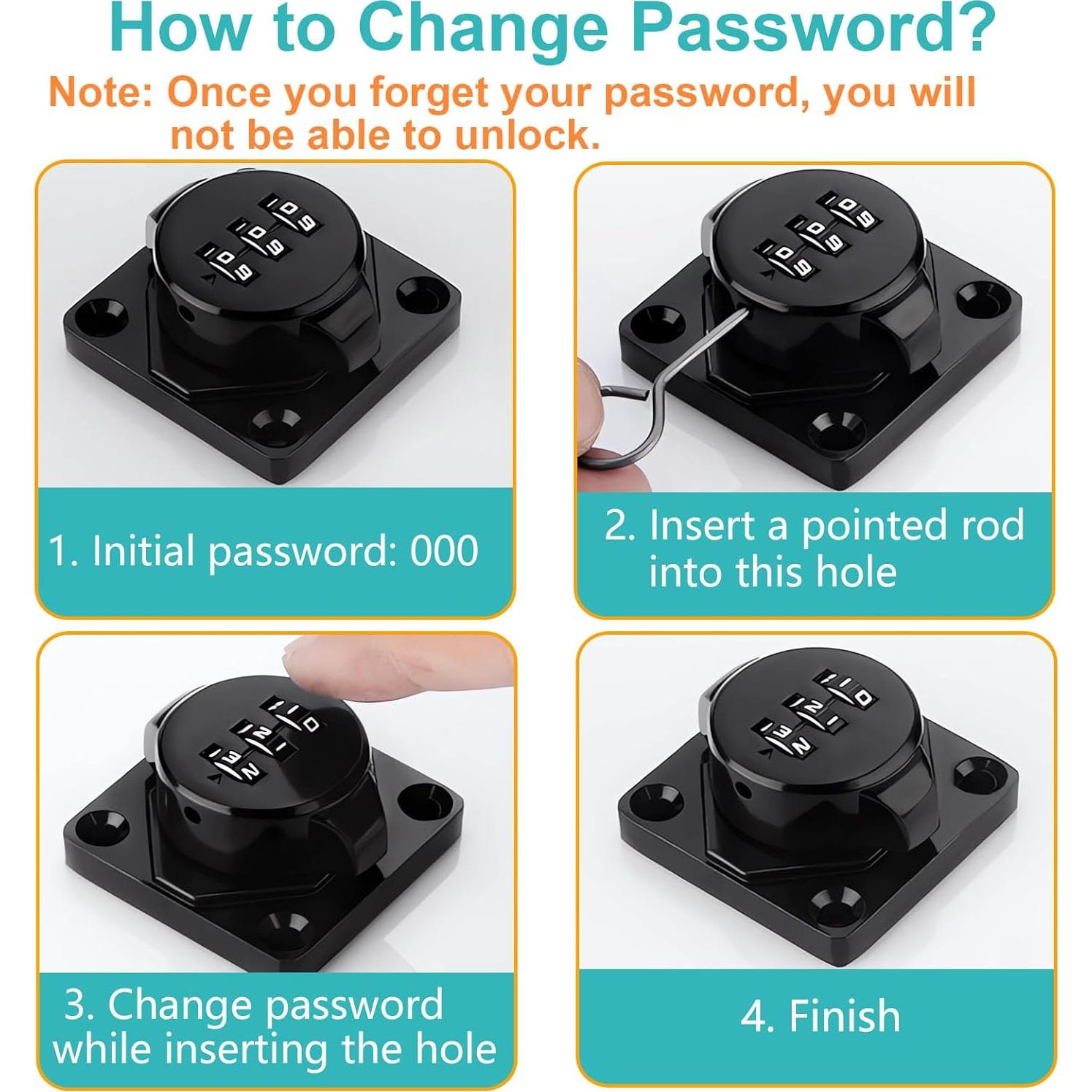 Cerradura de Combinación Sin Llave Enwomaty para Puertas Plegables