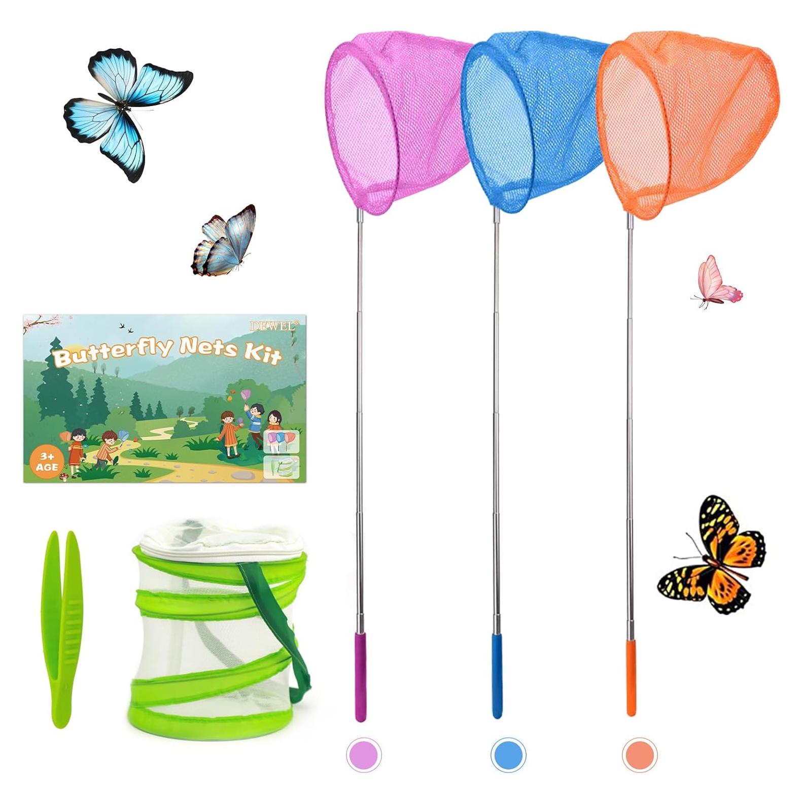 Kit de Redes de Mariposas Telescópicas DEWEL - 3 Piezas, 86 cm