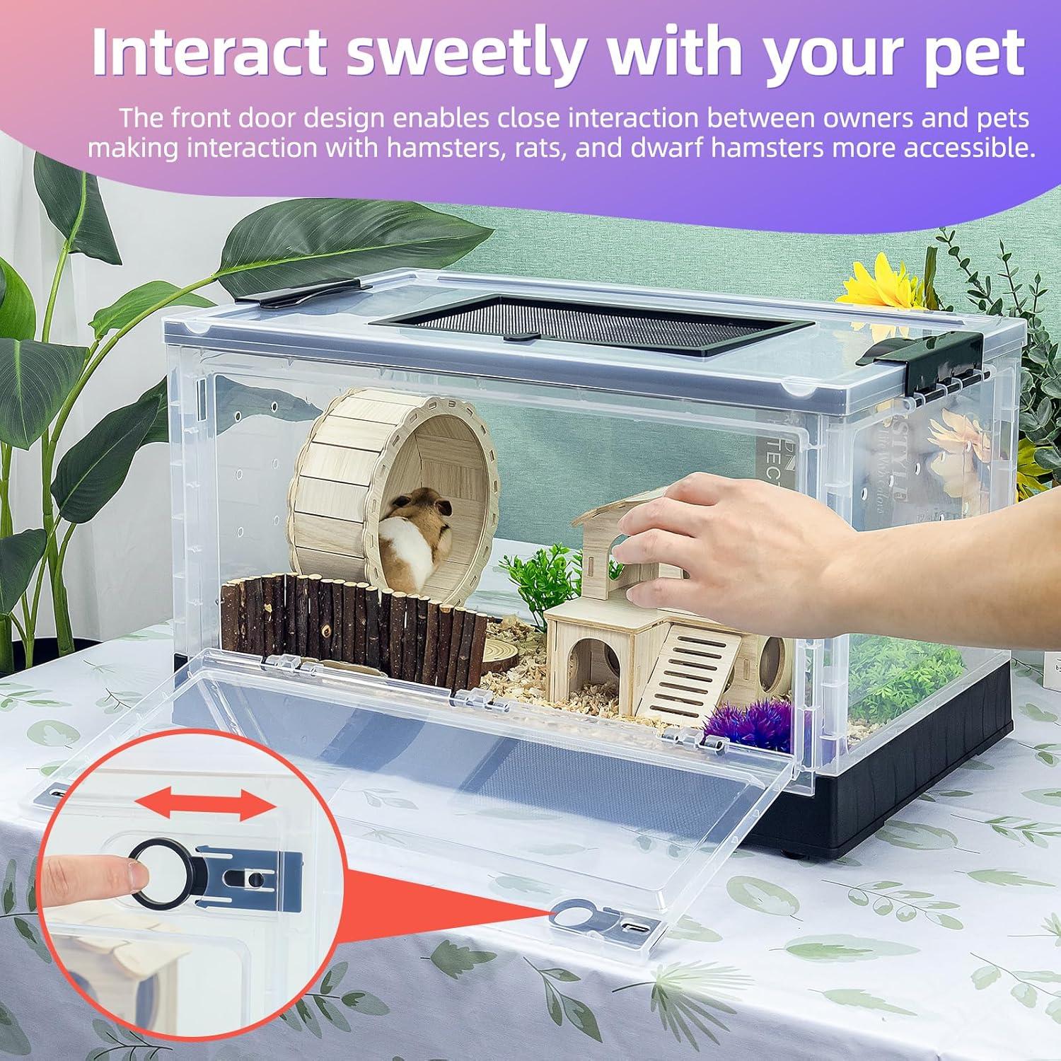 Jaula Plegable para Hámsters RunDuck Negra 40.6x30.5x24.1 cm