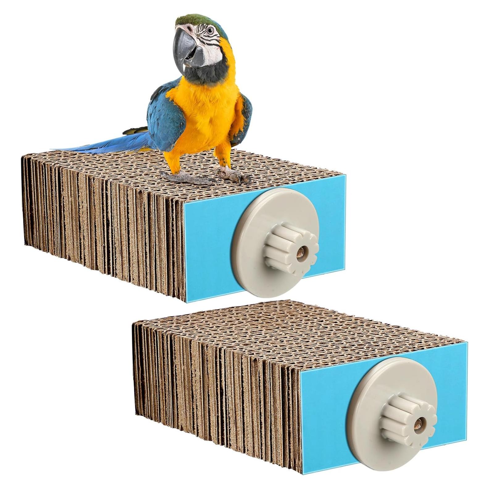 Juego de 2 plataformas para aves Skyygemm - Perchas de cartón