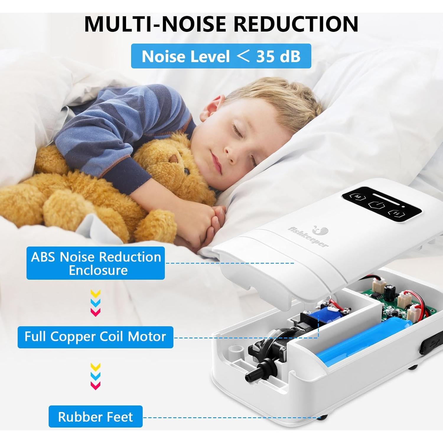 Bomba de aire recargable Fishkeeper 2W para acuarios 0-227L