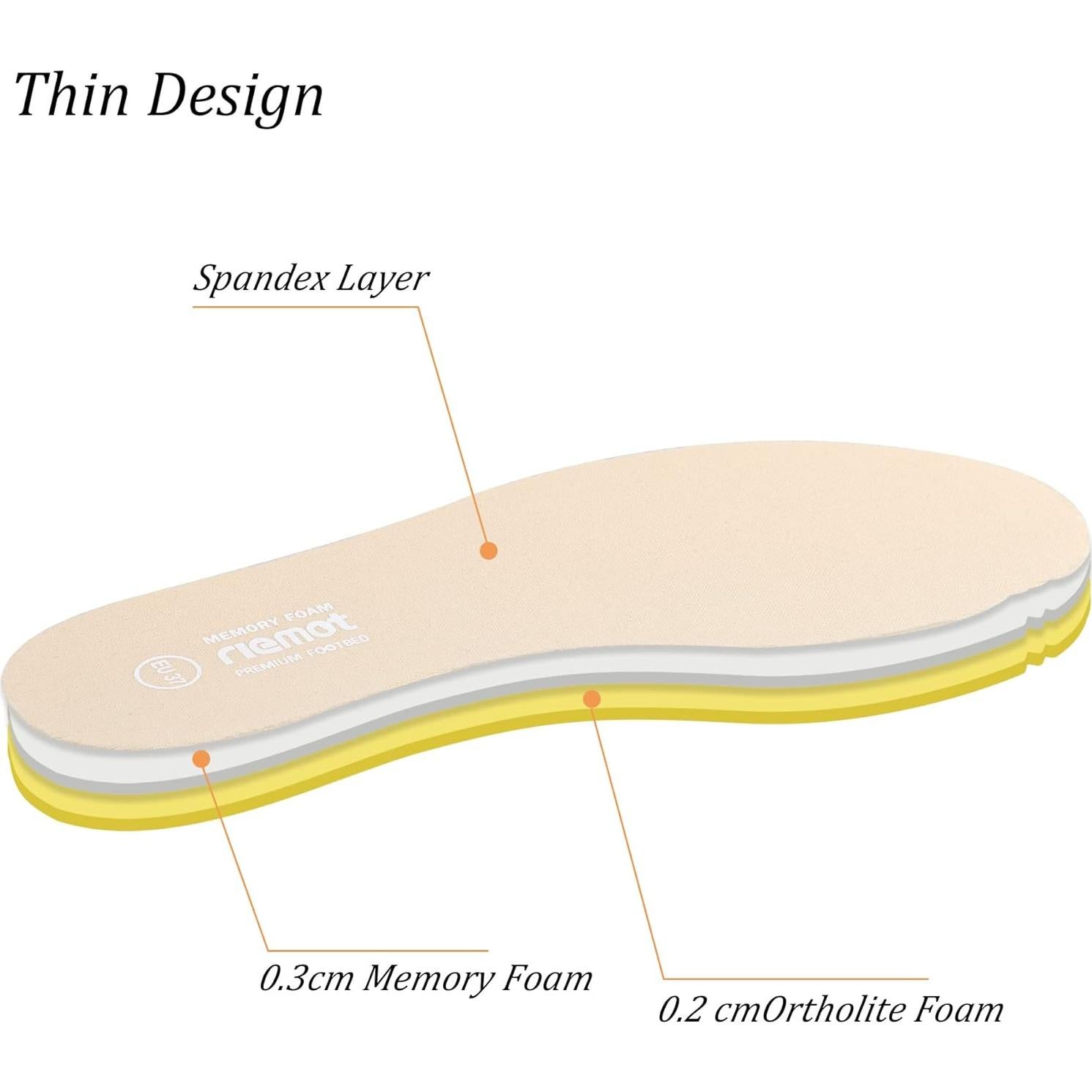 Plantillas de Espuma Viscoelástica Riemot Beige 5mm EU 36.5