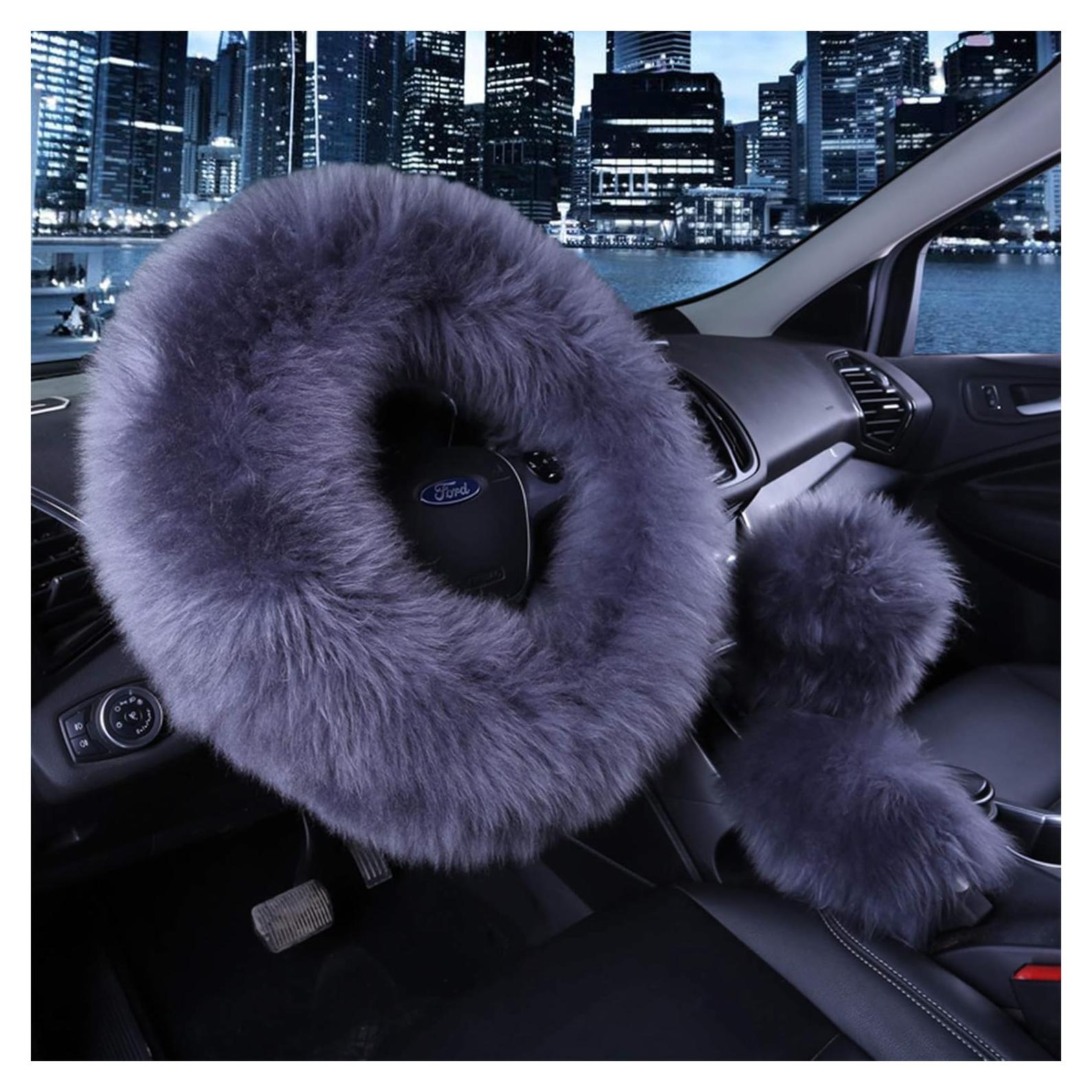 Set 3 Piezas Funda de Volante, Freno y Palanca EGBANG Gris