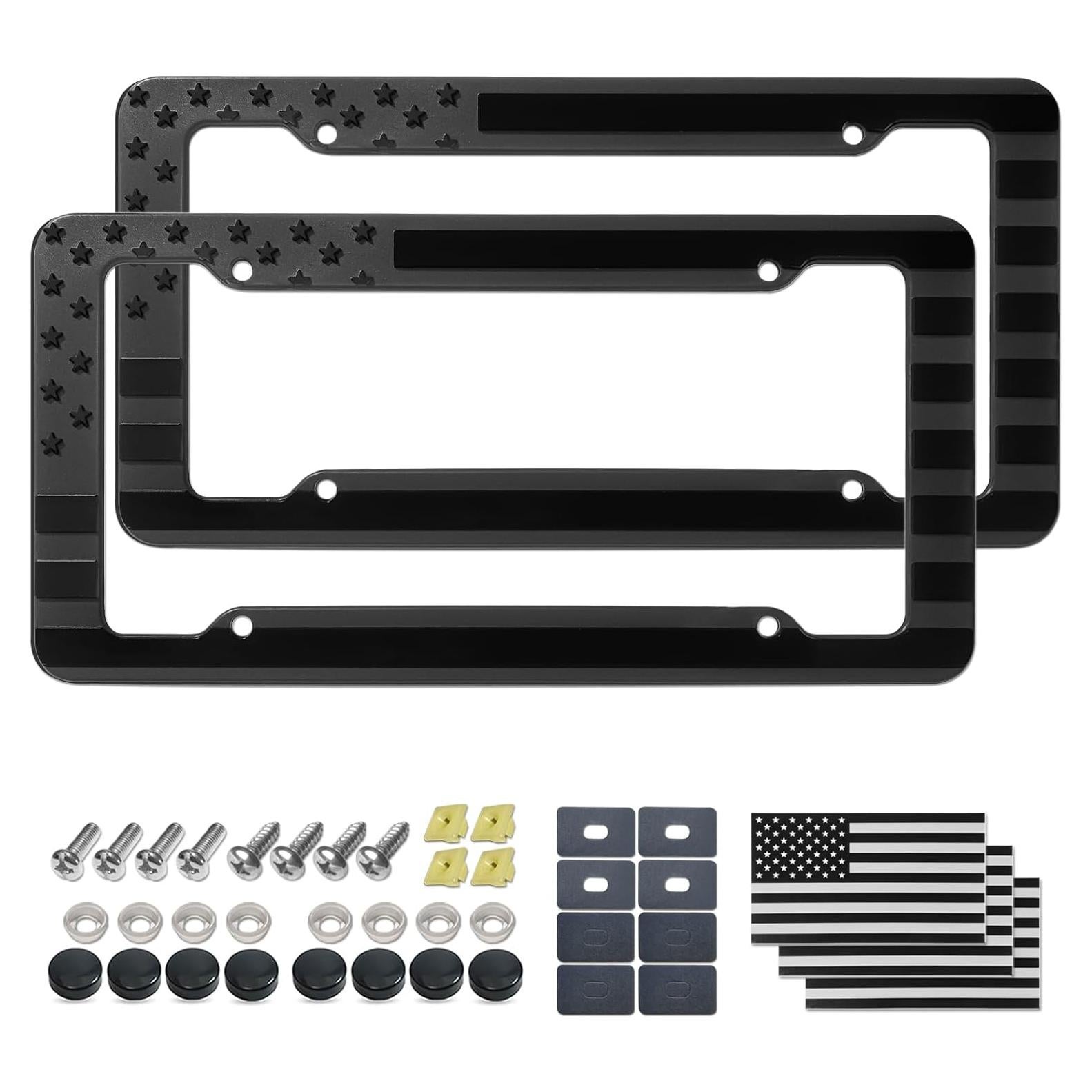 Marco de Placa de Licencia Patriótica Americana Aootf - 2 Piezas