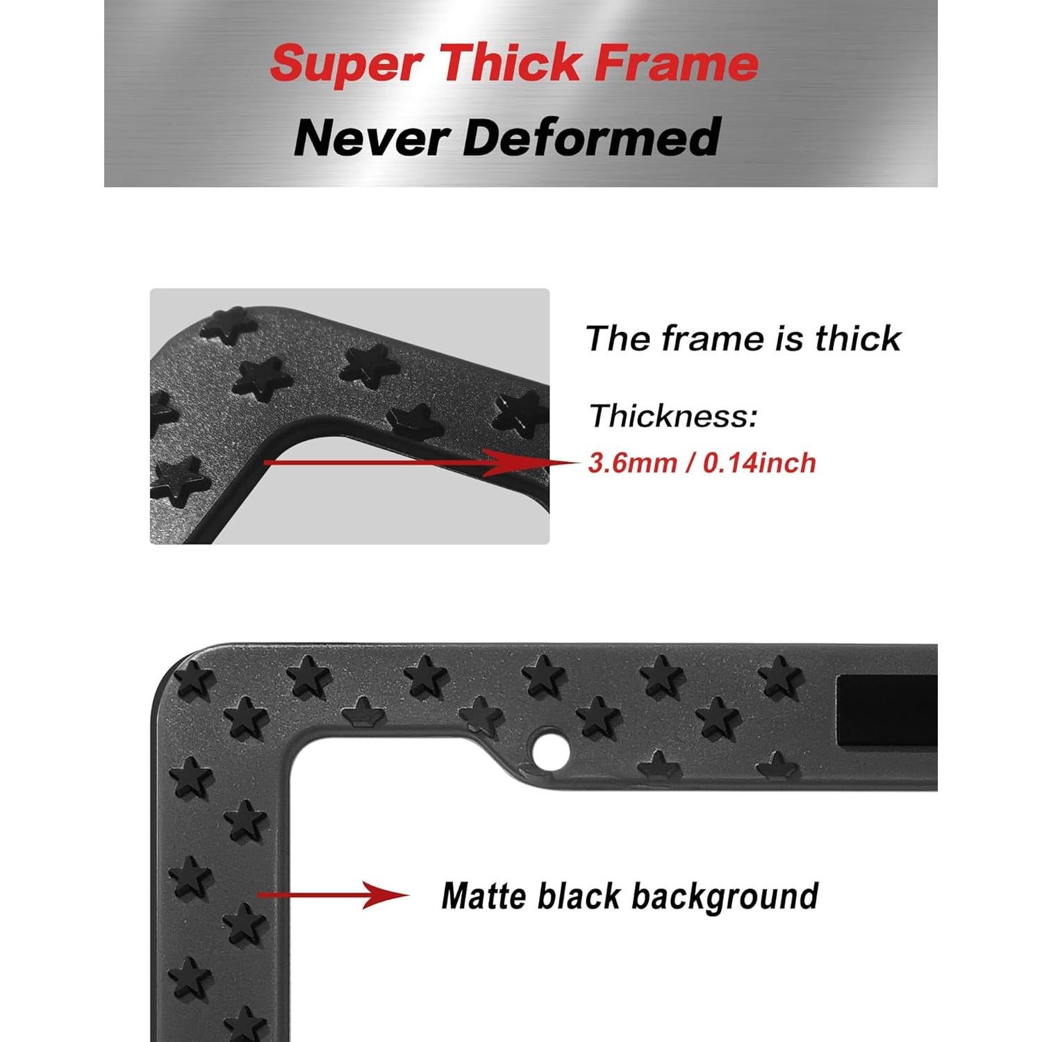 Marco de Placa de Licencia Patriótica Americana Aootf - 2 Piezas